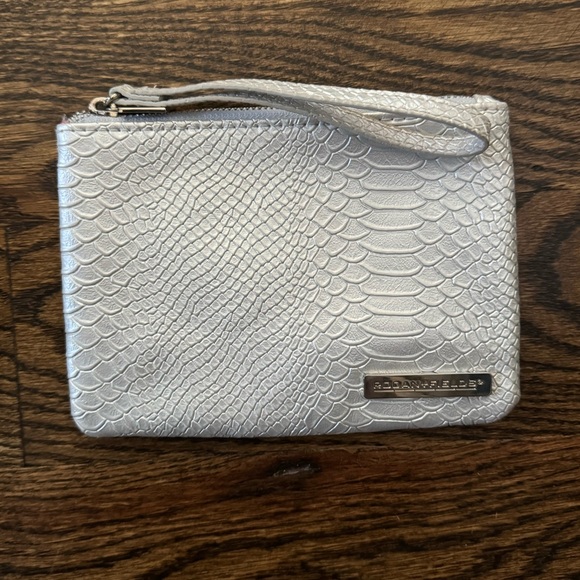 Rodan + Fields Silver Faux Snakeskin Cosmetic Pouch Wristlet - Picture 1 of 5